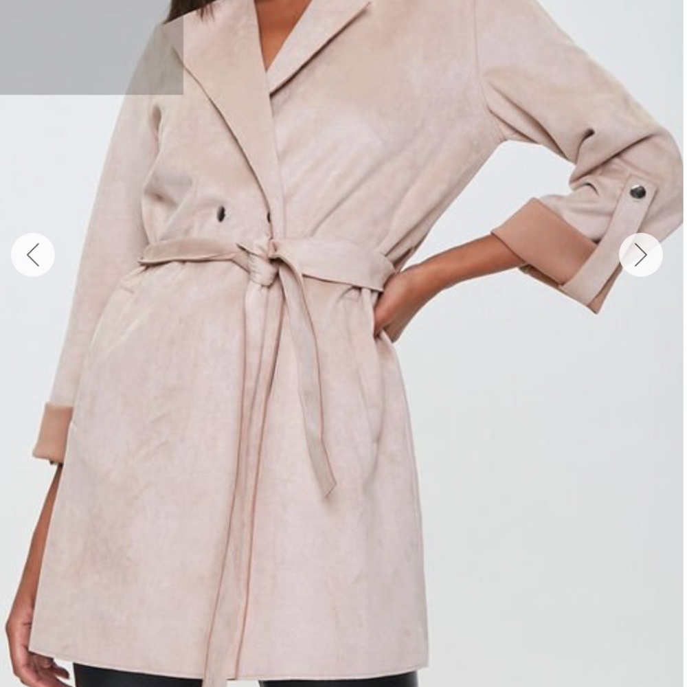 Faux Suede Roll-Tab Blazer